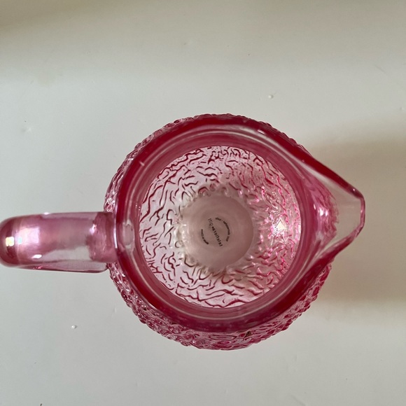 Pink Textured Glass Teleflora Pitcher Flower Vase Vintage 1980’s - Picture 8 of 10